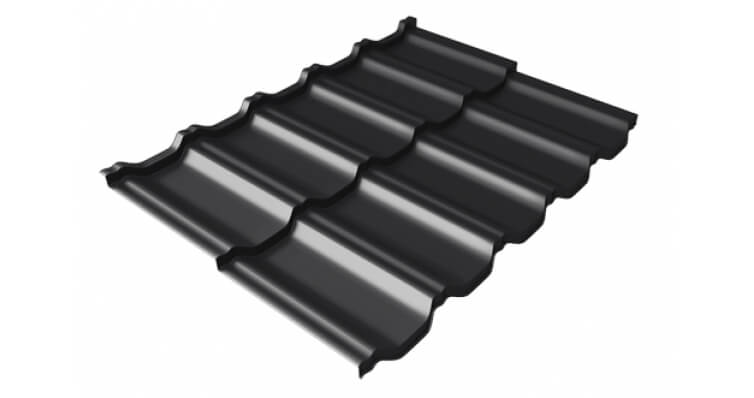 Металлочерепица модульная квинта uno GL 0,5 Rooftop Бархат RAL 9005 черный