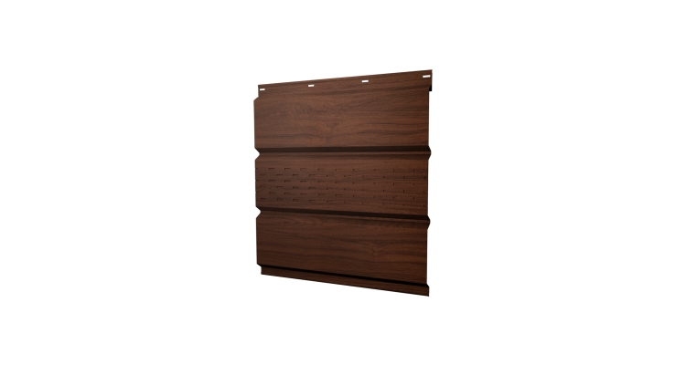 Софит металлический центральная перфорация 0,45 Print Elite с пленкой Choco Wood TwinColor