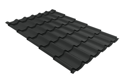 Металлочерепица классик Grand Line 0.5 Drap TX RAL 7016 антрацитово-серый