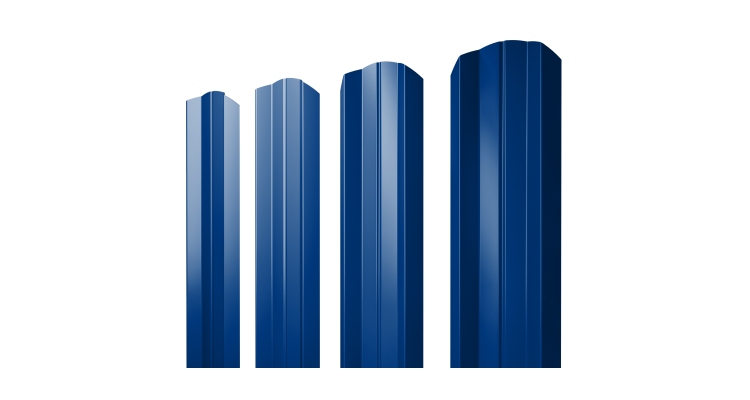 Штакетник М-образный А фигурный 0,45 PE RAL 5002 ультрамариново-синий