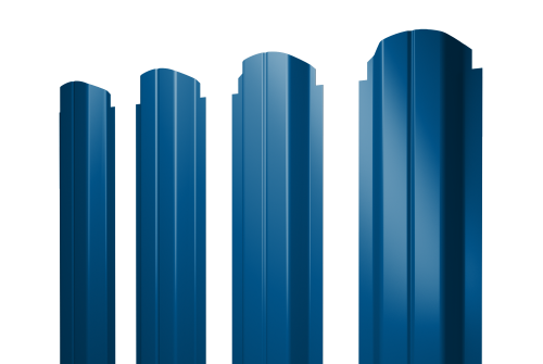Штакетник П-образный A фигурный 0,5 Satin RAL 5005 сигнальный синий