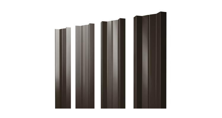 Штакетник М-образный А с прямым резом 0.5 Drap RR 32 темно-коричневый