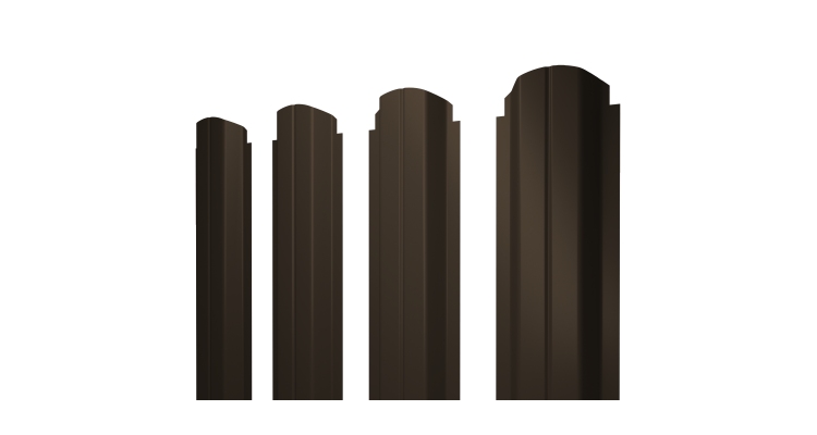 Штакетник П-образный А фигурный 0,45 Drap TX RR 32 темно-коричневый