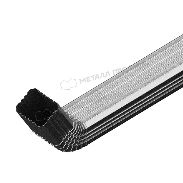 Труба водосточная с коленом Металл Профиль БЮДЖЕТ 76х102х1000 Цинк