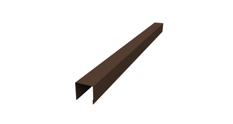 Планка вертикальная лицевая для забора жалюзи Palermo 0,5 Atlas X RAL 8017 шоколад (2м)