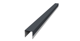 Планка вертикальная обратная для забора жалюзи Palermo 0,5 Velur X RAL 7024 мокрый асфальт (3м)